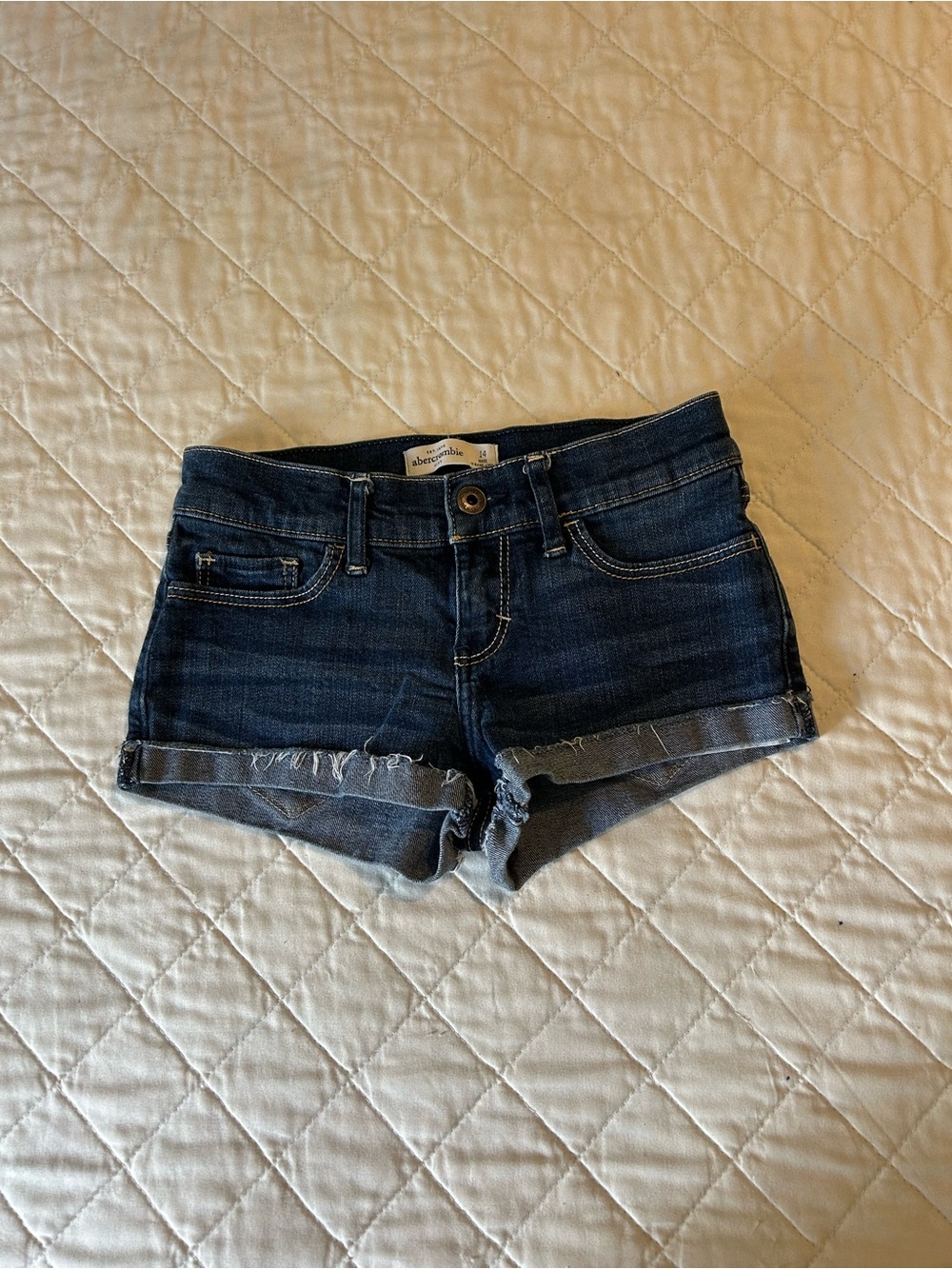 Abercrombie kids Dark Blue Rolled-Hem Denim Shorts